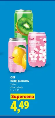 Napój gazowany OKF Sparkling Kiwi promocja w Lidl