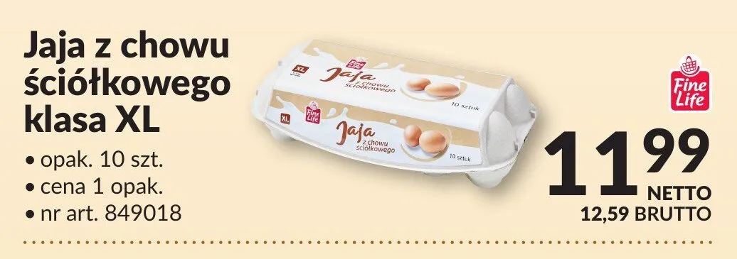 Jaja z chowu ściółkowego klasa XL 10 szt. promocja w Makro