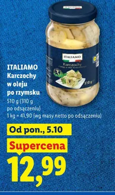 Karczochy w oleju po rzymsku Italiamo promocja w Lidl