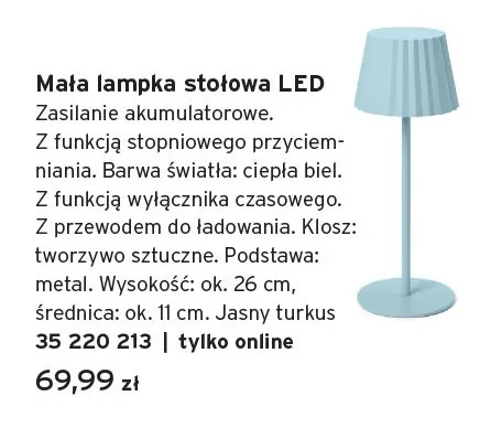 Mała lampka stołowa LED promocja w Tchibo