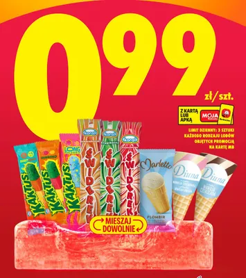 Lód na patyku Świderek Koral tropikalny promocja w Biedronka