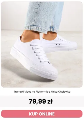 Trampki Vices na platformie z niską cholewką promocja w Renee