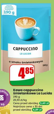 Kawa cappuccino śmietankowe La Lucida promocja w Dino