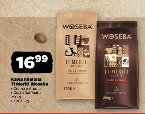 Kawa mielona Ti Meriti Crema e Aroma Woseba promocja w Netto