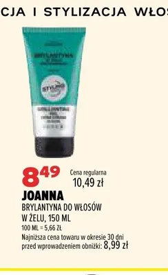 Brylantyna do włosów w żelu Joanna promocja w Drogerie Natura