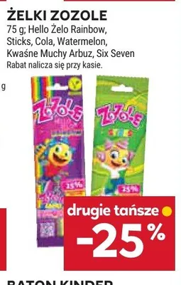 Żelki Zozole Kwaśne Muchy Arbuz promocja w Stokrotka