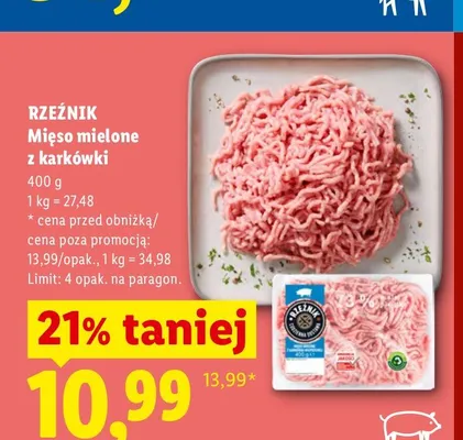 Mięso mielone z karkówki Rzeźnik promocja w Lidl