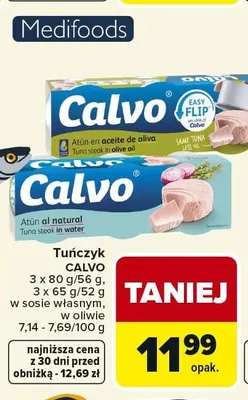 Tuńczyk Calvo w sosie własnym promocja w Carrefour Market