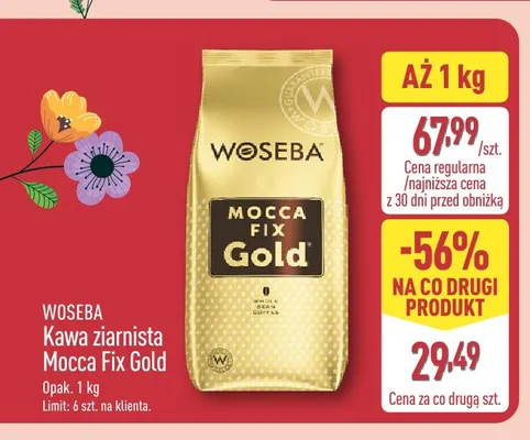 Kawa ziarnista Mocca Fix Gold Woseba promocja w Aldi