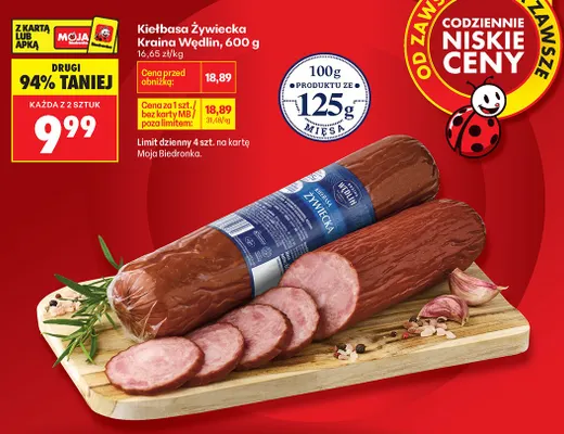 Kiełbasa Żywiecka Kraina Wędlin promocja w Biedronka