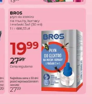 Płyn do elektro na muchy komary i mrówki 3w1 Bros promocja w Drogerie Jawa