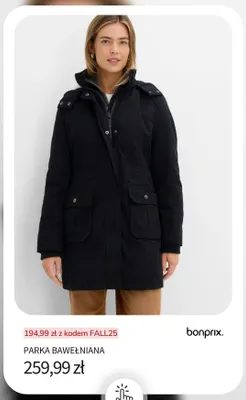 Parka bawełniana Bonprix promocja w bonprix
