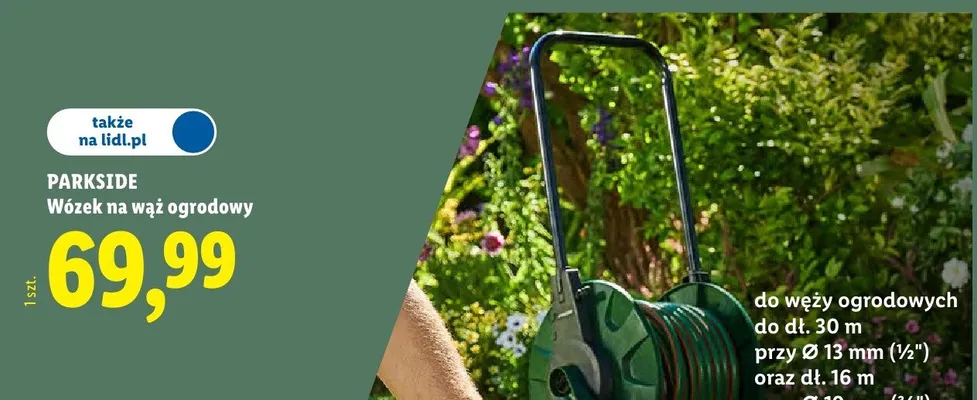 Wózek na wąż ogrodowy Parkside promocja w Lidl