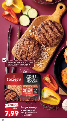 Burger wołowy z warzywami Sokołów Grill House promocja w Kaufland