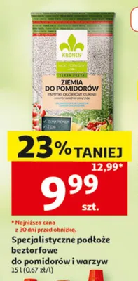 Specjalistyczne podłoże beztorfowe do pomidorów i warzyw Kronen promocja w Auchan