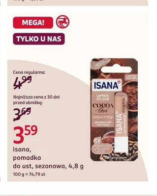 Pomadka do ust Isana Cocoa Tint promocja w Rossmann