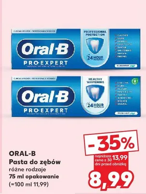 Pasta do zębów Oral-B różne rodzaje promocja w Kaufland