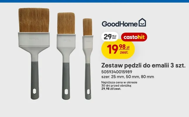 Zestaw pędzli do emalii 3 szt. GoodHome promocja w Castorama