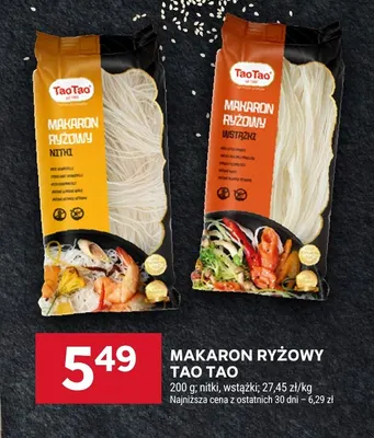 Makaron ryżowy Tao Tao Nitki promocja w Stokrotka