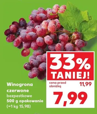Winogrona czerwone bezpestkowe promocja w Kaufland