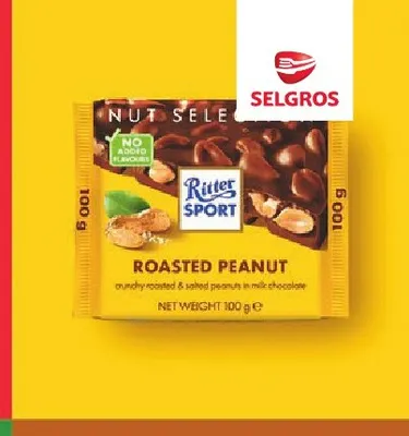 Czekolada Ritter Sport Roasted Peanut promocja w Selgros