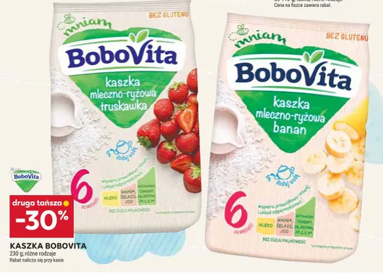 Kaszka BoboVita mleczno-ryżowa truskawka promocja w Stokrotka