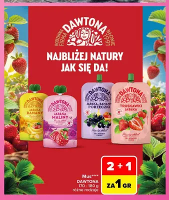 Mus Dawtona truskawki jabłka promocja w Carrefour