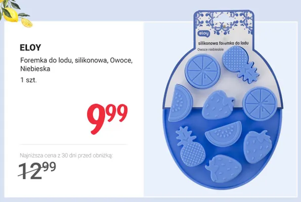 Foremka do lodu silikonowa Eloy Owoce promocja w Rossmann