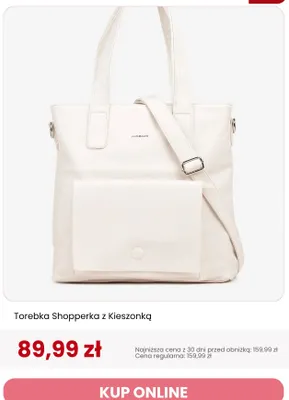 Torebka shopperka z kieszonką Luigisanto promocja w Renee