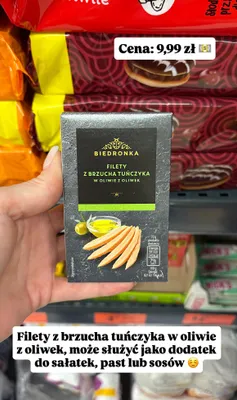 Filety z brzucha tuńczyka w oliwie z oliwek promocja w Biedronka
