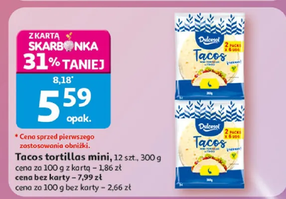 Tacos tortillas mini Dulcesol promocja w Auchan