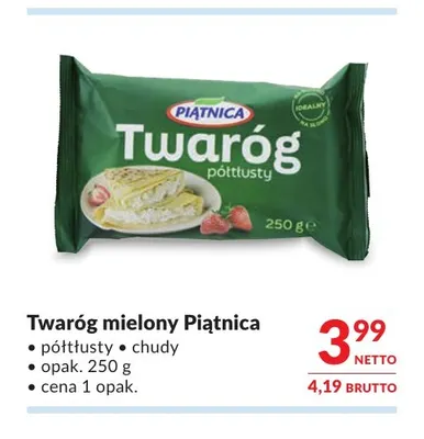 Twaróg mielony chudy Piątnica promocja w Makro