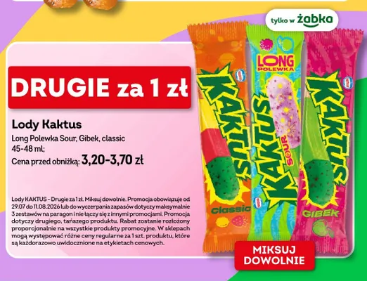 Lody Kaktus Classic promocja w Żabka