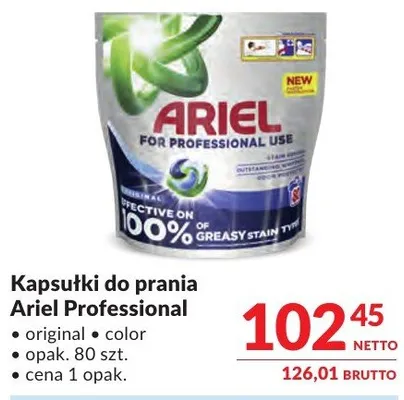 Kapsułki do prania Ariel Professional original promocja w Makro