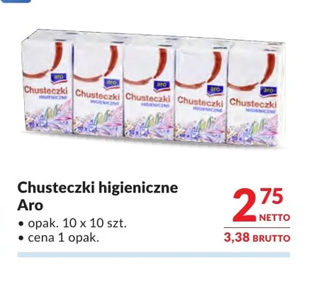 Chusteczki higieniczne Aro 10-pak promocja w Makro