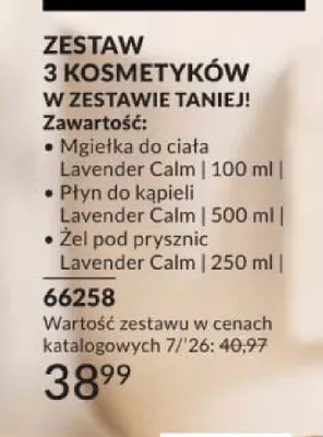 Zestaw 3 kosmetyków Avon Senses Lavender Calm promocja w AVON
