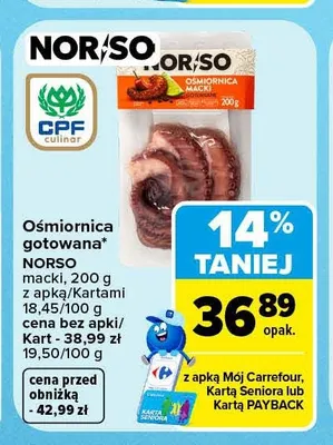 Ośmiornica gotowana macki Norso promocja w Carrefour