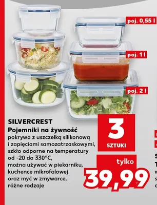 Pojemniki na żywność 3-pak Silvercrest promocja w Kaufland