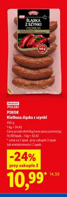 Kiełbasa śląska z szynki Pikok promocja w Lidl