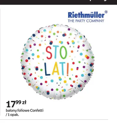 Balony foliowe Confetti Riethmüller promocja w Empik