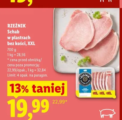 Schab w plastrach bez kości XXL Rzeźnik promocja w Lidl
