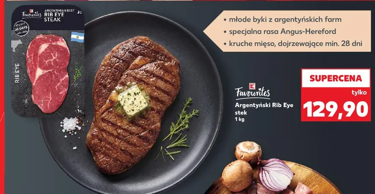 Argentyński Rib Eye stek K-Favourites promocja w Kaufland