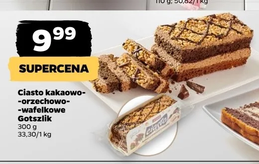 Ciasto kakaowo-orzechowo-wafelkowe Gotszlik promocja w Netto