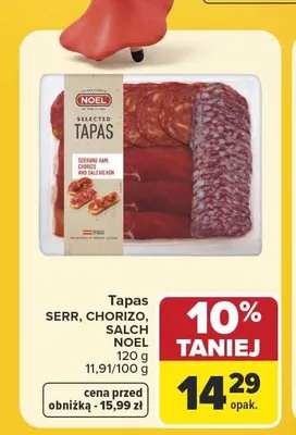 Tapas Serrano Chorizo Salchichon Noel promocja w Carrefour
