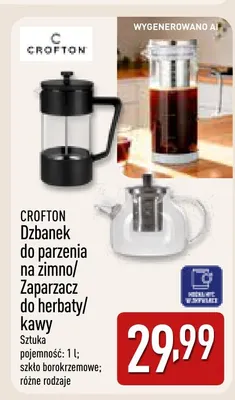 Zaparzacz do herbaty i kawy Crofton 1 l promocja w Aldi