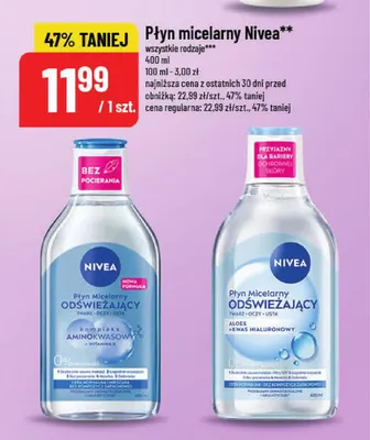 Płyn micelarny odświeżający z kompleksem aminokwasowym i witaminą E Nivea promocja w POLOmarket