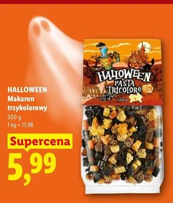 Makaron trzykolorowy Halloween promocja w Lidl