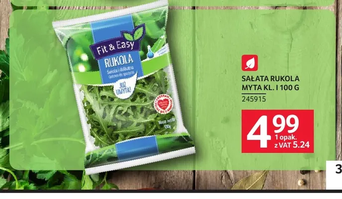 Sałata rukola myta kl. I Fit & Easy promocja w Selgros
