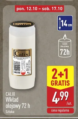 Wkład olejowy Calix 72 h 14 cm promocja w Aldi