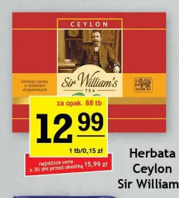 Herbata Ceylon Sir William's promocja w Gram Market